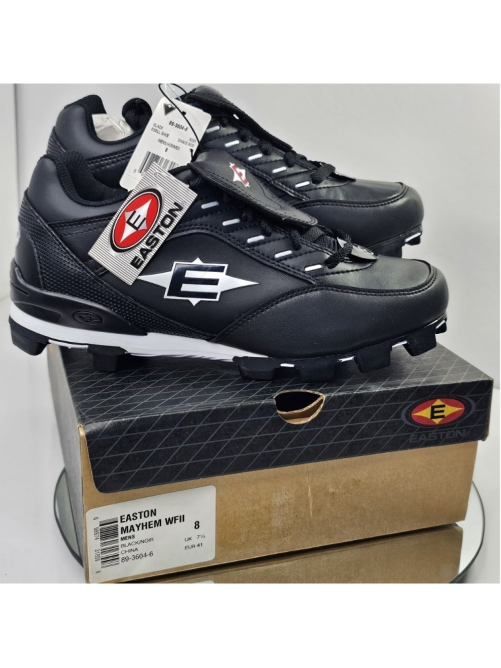 Easton Mayhem WFII Men’s Baseball Cleats Black Size 8 New In Box SC-888